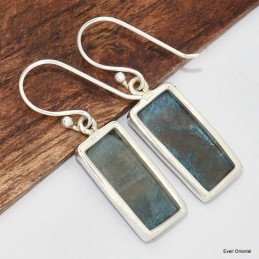 Boucles d'oreilles Shattuckite rectangulaires 