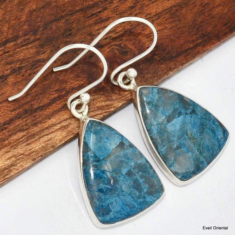 Boucles d'oreilles pendantes en Shattuckite 