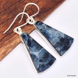 Boucles d'oreilles Pietersite bleu triangulaire 