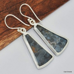 Boucles d'oreilles Pietersite bleu triangulaire 