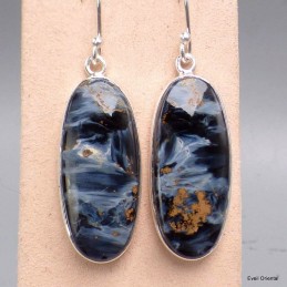 Boucles d'oreilles Pietersite bleue ovales 