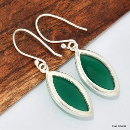 Boucles d'oreilles marquise Onyx vert 