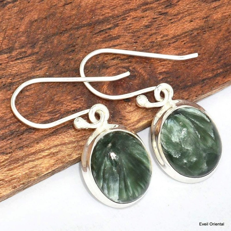 Boucles d'oreilles ovales Seraphinite 