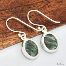 Boucles d'oreilles ovales en Seraphinite 