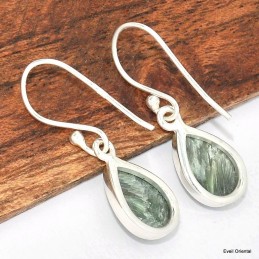 Boucles d'oreilles goutte en Seraphinite 