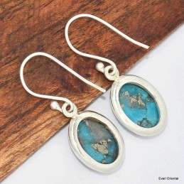 Boucles d'oreilles en Turquoise avec pyrite 