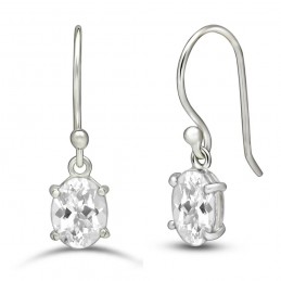 Boucles d'oreilles en Topaze blanche 