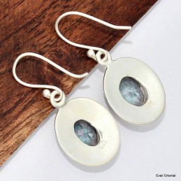 Boucles d'oreilles modernes Quartz mystique facetté 