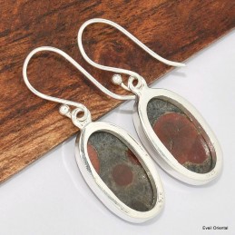 Boucles d'oreilles ovales Obsidienne Cacahuète 