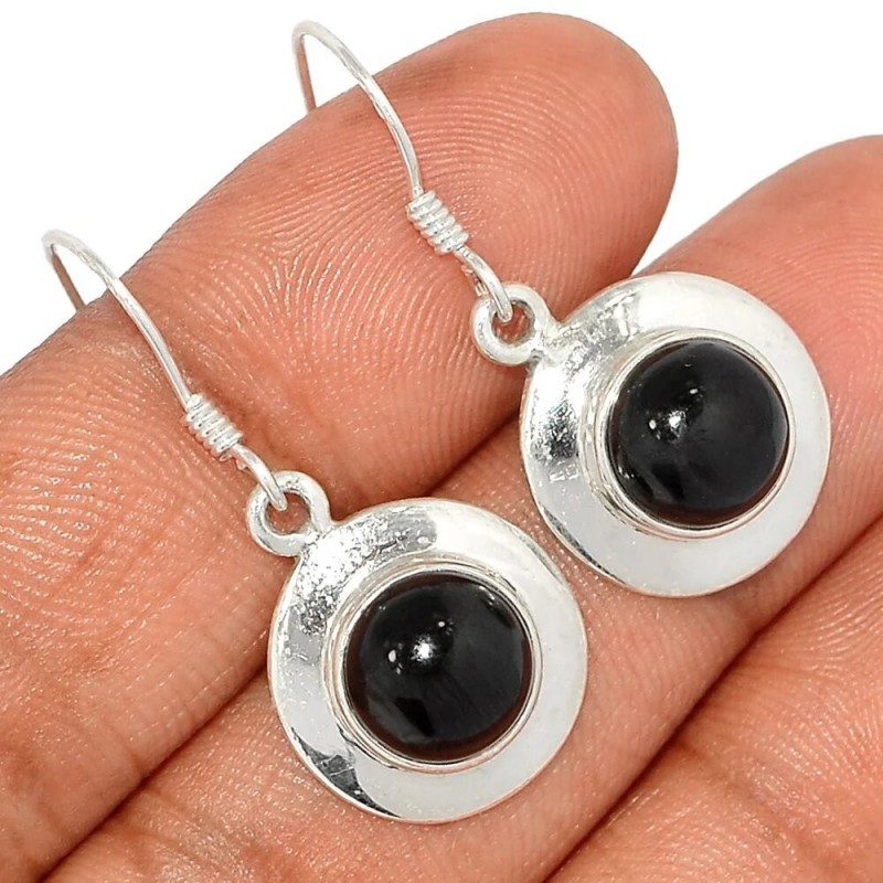 Boucles d'oreilles batônnets en Onyx noir 