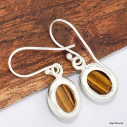 Boucles d'oreilles Oeil de Tigre 