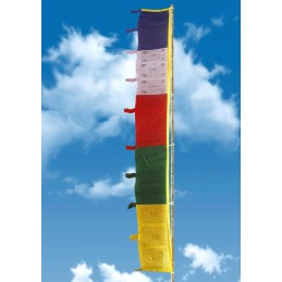 Drapeau tibétain vertical 2,1 m qualité supérieure 