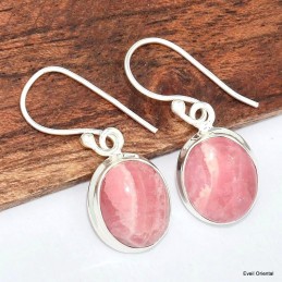 Boucles d'oreilles ovales en Rhodochrosite 