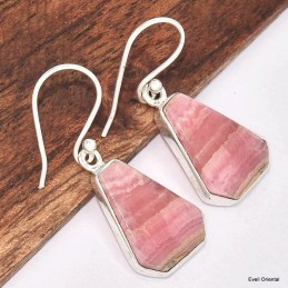 Boucles d'oreilles Rhodochrosite forme libre 