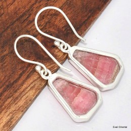 Boucles d'oreilles Rhodochrosite forme libre 