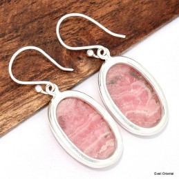 Boucles d'oreilles bijou Rhodochrosite ovales 