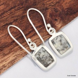 Boucles d'oreilles Jaspe K2 rectangulaires 