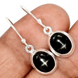 Boucles d'oreilles ovales Black Star Diopside 