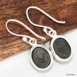 Boucles d'oreilles ovales Black Star Diopside 