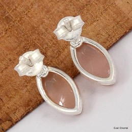 Boucles d'oreilles marquise Pierre de lune Sri lanka 