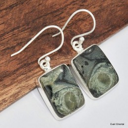 Boucles d'oreilles en Jaspe Kambaba rectangulaires Bijoux en Jaspe KC113.1