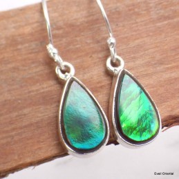 Boucles d'oreilles Ammolite verte grade AAA 