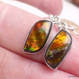 Boucles d'oreilles Ammolite orange grade AAA 