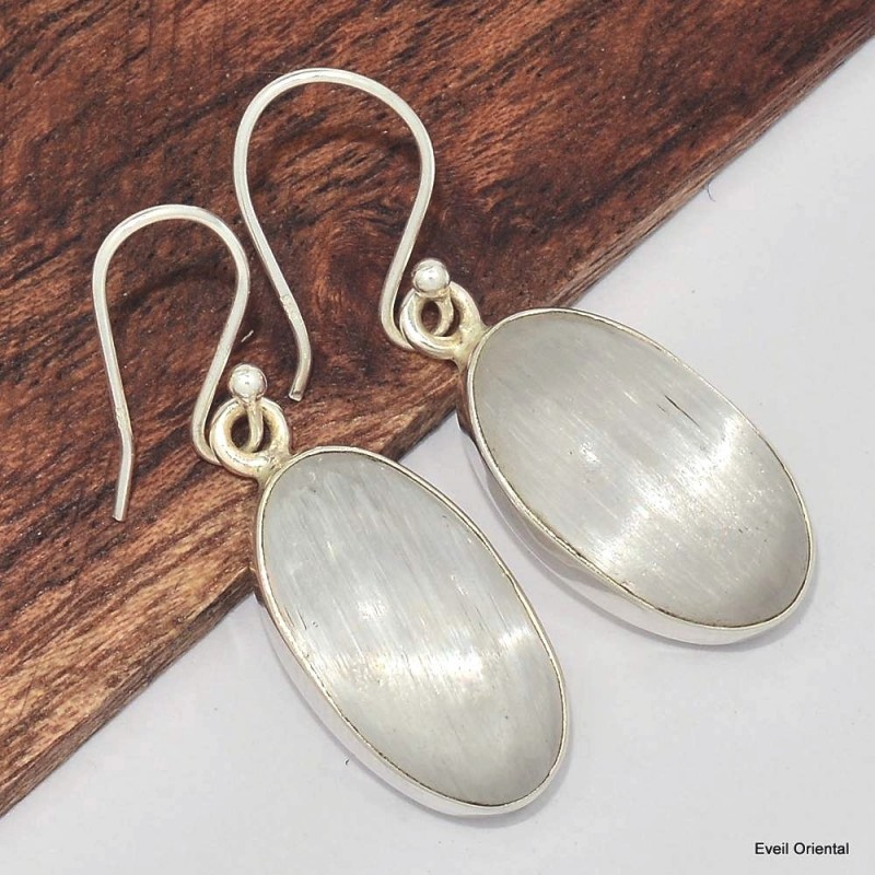 Boucle d'oreilles Selenite ovales allongées 