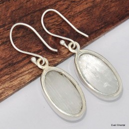 Boucle d'oreilles Selenite ovales allongées 