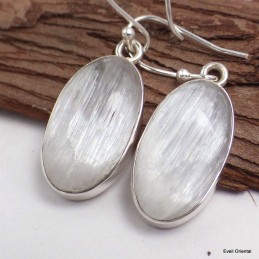 Boucle d'oreilles Selenite ovales allongées 