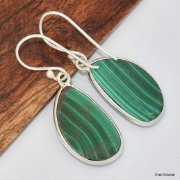 Boucles d'oreilles Malachite forme libre 