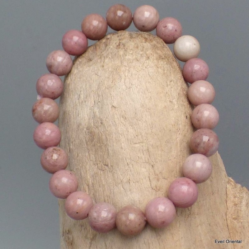 Bracelet mala tibétain en Rhocochrosite 