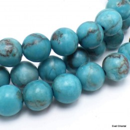 Collier mala tibétain en Turquoise Africaine 