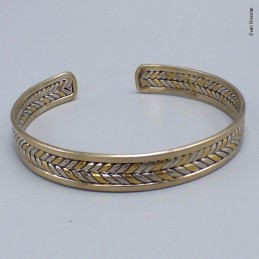 Bracelet tibétain 2 torsades cuivre et laiton 