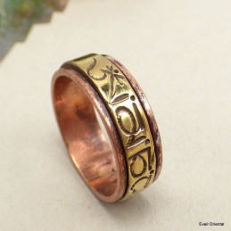 Bague tibétaine tournante Mantra Bagues tibétaines bouddhistes REF 4185