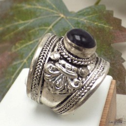 Bague tibétaine ornée d'une Améthyste 