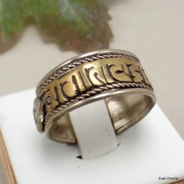 Bague tibétaine mantra et dorjé Bagues tibétaines bouddhistes ABT3