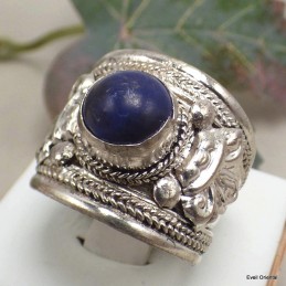 Bague tibétaine ornée d'un Lapis Lazuli Bagues tibétaines bouddhistes ABT26