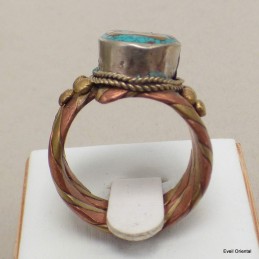 Bague tibétaine bouddhiste tresse cuivre et laiton T 58 Bagues tibétaines bouddhistes ref 405.4