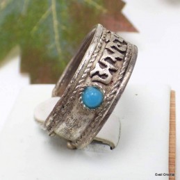 Bague bouddhiste mantra de Chenrezi + perles Bagues tibétaines bouddhistes ref108