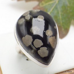 Bague goutte Obsidienne Galaxie taille 59 Bagues pierres naturelles KC123.1