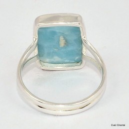 Bague rectangulaire Larimar AAA taille 62 