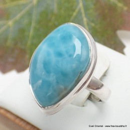 Bague Larimar asymétrique taille 59 Bagues pierres naturelles KC126.5