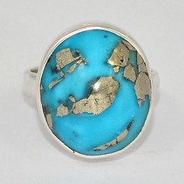 Bague Turquoise du moyen orient taille 55 Bagues pierres naturelles KC127.1