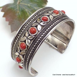 Bracelet tibétain Pierres fantaisie rouges Bracelets tibétains bouddhistes BRAC93