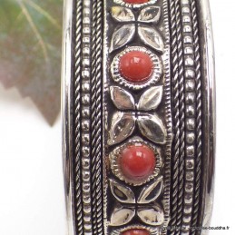 Bracelet tibétain Pierres fantaisie rouges Bracelets tibétains bouddhistes BRAC93