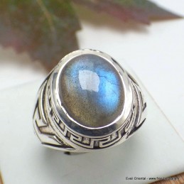 Bague Labradorite bleue motifs celtiques taille 56 