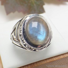 Bague Labradorite bleue motifs celtiques taille 56 