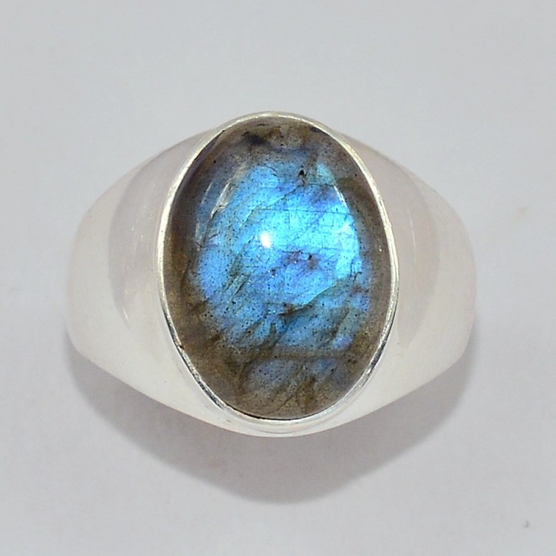 Bague Labradorite bleue motifs celtiques taille 56 