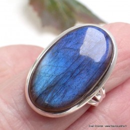 Grosse bague Labradorite bleue taille 59/60 